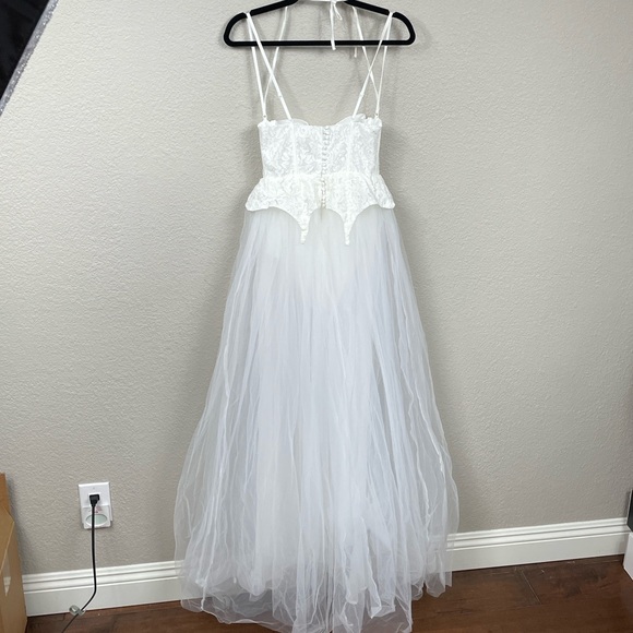 NWT For Love and Lemons Lily Bridal Dress White Corset Bustier Wedding Sz S - Picture 10 of 16